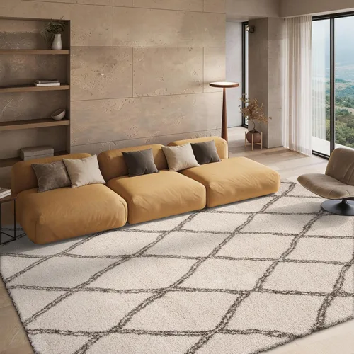 Miniatura 7 de SAFAVIEH Hudson Shag Collection - Alfombra decorativa de 2 x 3 pies, diseño de enrejado, no desprende pelusa y de fácil cuidado, 2 pulgadas