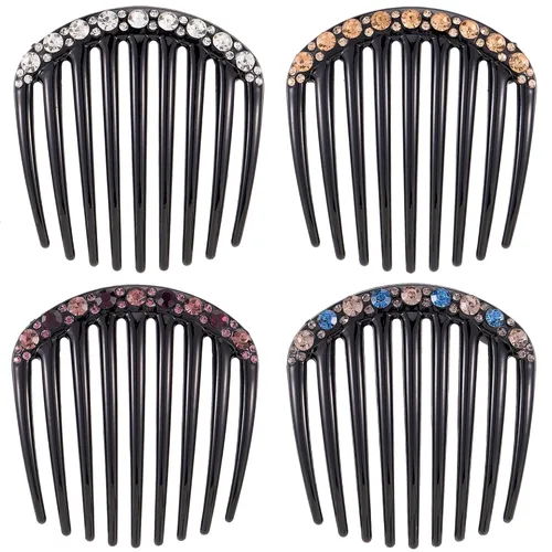 Miniatura 17 de Peine lateral de perlas para mujer, peines de pelo con diamantes de imitación, 7 dientes, accesorios de cristal vintage, accesorios para tocados