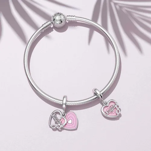 Miniatura 2 de SEVENWELL Dijes familiares para Pandora, plata de ley 925 con forma de corazón y flores para pulsera, mamá, hermana, hija, esposa, nana, mejor amiga