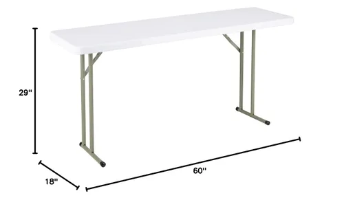 Miniatura 2 de Norwood Commercial Furniture Mesa de entrenamiento plegable para interiores y exteriores, de 5 pies, rectangular, de plástico moldeado por soplado