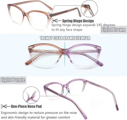 Miniatura 4 de Lentes de lectura de alta calidad para mujer, estilo Oprah, para lectura de computadora, anti luz azul, con marco irrompible TR90 2008 Púrpura +