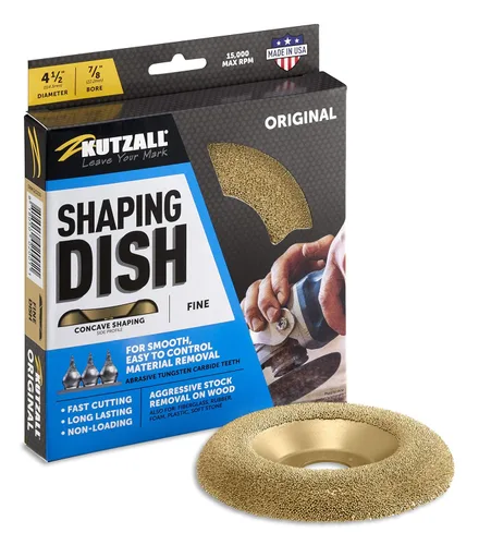 Kutzall Plato Moldeador Original – Fino, 4-1⁄2" (114.3mm) Diámetro X 7⁄8" (22.2mm) Taladro – Accesorio de amoladora angular para carpintería DeWalt,