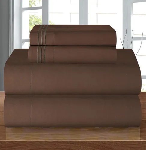 Miniatura 111 de Elegant Comfort - Juego de sábanas de 4 piezas de microfibra, 1500 hilos, sin arrugas, sábana bajera elástica, esquinas tipo bolsillos profundos