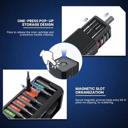 Miniatura 5 de Kit de herramientas de reparación electrónica 49 en 1 con puntas magnéticas S2, destornillador de precisión, puntas extendidas, pinzas, herramienta
