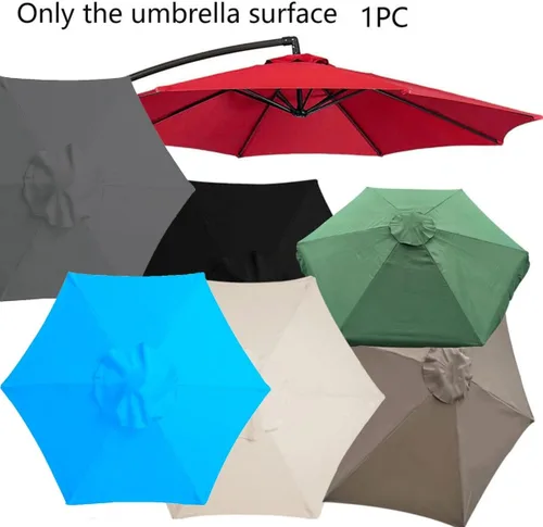 Miniatura 7 de Toldo de repuesto para sombrilla de patio, 6.5 pies, 9 pies, 10 pies, para exteriores, para mercado, 6 varillas / 8 varillas, cubierta de repuesto