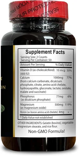 Miniatura 7 de Complejo de calcio y magnesio con vitamina D y boro, nutrientes vitales para estilos de vida activos, refuerzo inmunológico, quelato de aminoácidos