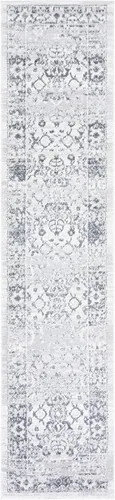 SAFAVIEH Colección Toscana - Alfombra de pasillo, 2 x 9 pies, color marfil y gris, diseño oriental, no desprende pelusa y de fácil cuidado, ideal