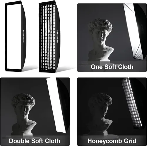 Miniatura 2 de Godox Caja de luz de rejilla Honeycomd de abeja de 13 x 63 pulgadas con anillo de velocidad de montaje Bowens compatible con Godox Studio Flash