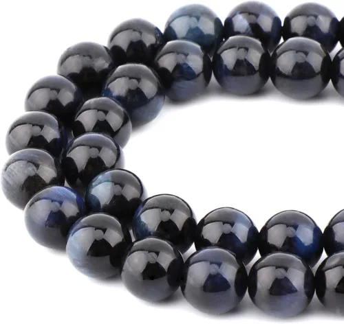 Miniatura 16 de Bymitel - 90 cuentas redondas de piedras sueltas con espaciadores de gemas para hacer joyas DIY 15.5" por hebra 5/32 de pulgada