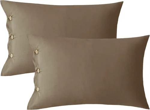 Miniatura 25 de JELLYMONI Juego de Fundas de Almohada King de Algodón 100% Lavado, Paquete de 2 Fundas de Almohada con Textura Similar al Lino Transpirables