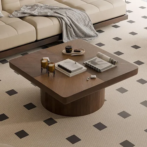Miniatura 31 de KEVINSPACE Mesa auxiliar redonda pequeña para sala de estar, mesa auxiliar circular de madera, mesita de noche para apartamento, dormitorio, Ø 23.4