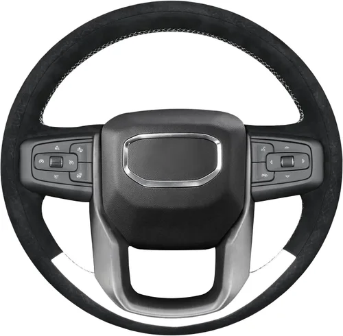 Miniatura 8 de MEWANT Funda para Volante para GMC Sierra 1500 / Sierra 1500 Limited/Sierra 2500 / Sierra 3500/ Yukon (XL) Envoltura de Volante Cosida a Mano