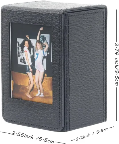 Miniatura 5 de Orga'Neat Estuche de Almacenamiento Portafotos para Película Fujifilm Instax Mini 12/11/90/40/9/8/7/7+/EVO, Portafotos de Cuero PU con Bolsillo Negro