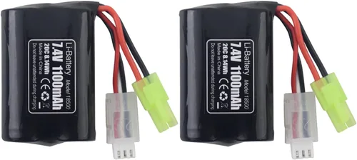 2 unids 7.4 V 1100 mAh batería de litio para H102 TX121 alta velocidad RC barco al aire libre agua eléctrica RC juguete remo