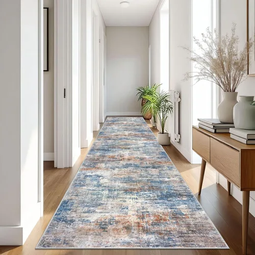 Miniatura 874 de IOHOUZE Alfombra abstracta lavable de 3 x 12 pies para pasillos, antideslizante para cocina, camino de entrada de lana sintética para interiores