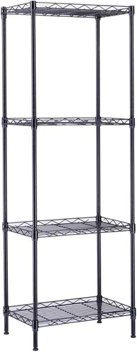 Estantería de alambre de 4 niveles, 4 estantes, estante de almacenamiento de metal, organizador duradero para despensa, armario, cocina, lavandería,