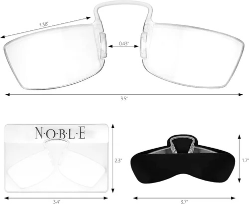 Miniatura 3 de Noble - Gafas de lectura pequeñas (paquete de 3) – Lectores sin montura con 3 portatarjetas de crédito y 1 funda para teléfono celular – Trucos