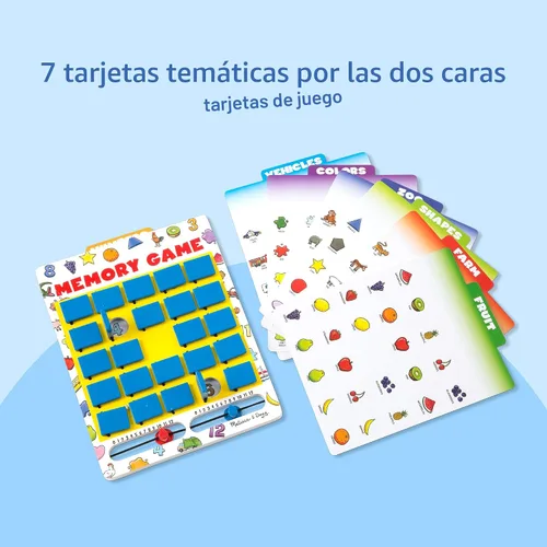 Miniatura 7 de Juego de memoria para viajes Melissa & Doug Flip to Win, juego de mesa de madera, 7 tarjetas de doble cara