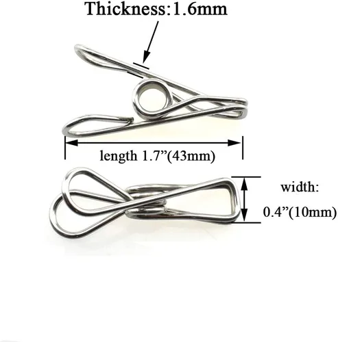 Miniatura 2 de HAHIYO Pinzas para la ropa, de acero inoxidable, no se oxidan, agarre fuerte en viento fuerte, 1.7 pulgadas, paquete de 30 unidades, pequeños, no se
