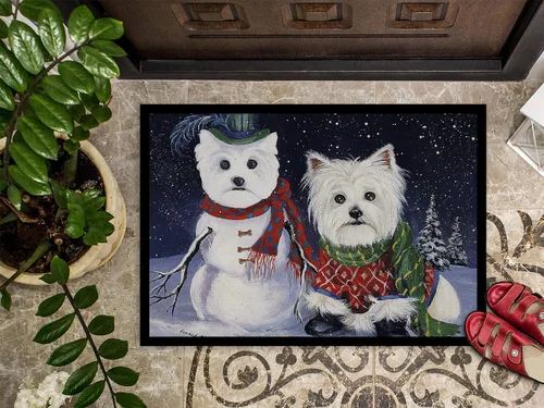Miniatura 3 de Caroline's Treasures PPP3286MAT Westie - Felpudo de Navidad con autorretrato de 18 x 27 pulgadas, tapete para puerta delantera, interior y exterior