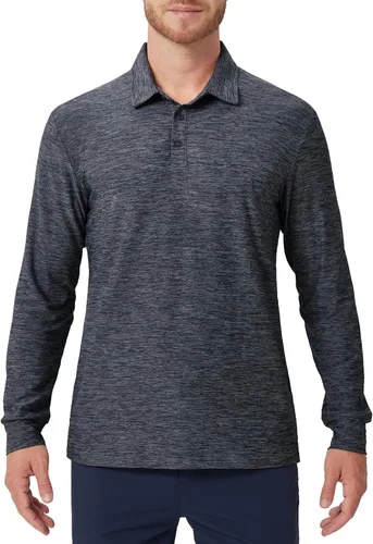 Miniatura 34 de NAVISKIN Camisas polo de manga larga para hombre, camisas de golf con cuello UPF 50 SPF para hombre, secado rápido, absorbe la humedad