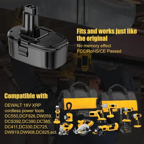 Miniatura 3 de Paquete de 2 baterías de iones de litio de 18 V 7.0 Ah de repuesto para batería Dewalt 18V XRP DC9096 DC9098 DC9099 DE9039 DE9095 DE9096 DE9098