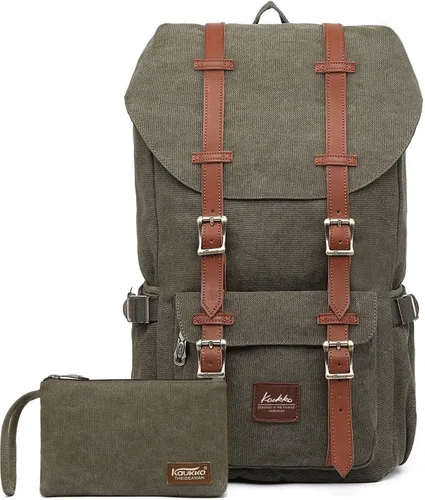 Miniatura 30 de Mochila para laptop Kaukko, senderismo y campamentos, mochila universitaria grande casual, mochila de hombro con capacidad para una laptop y Nailon