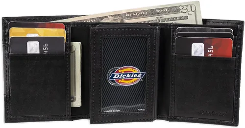 Miniatura 4 de Dickies Cartera triple de cuero para hombre Negro