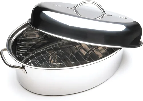 Fox Run Set de asador ovalado, acero inoxidable, 10 cuartos de galón
