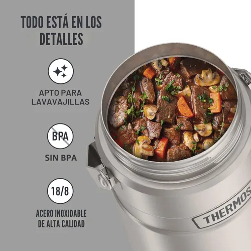 Miniatura 3 de THERMOS Stainless King Tarro de alimentos aislado al vacío con 2 insertos de contenedor de almacenamiento, 47 onzas, acero inoxidable mate Mate
