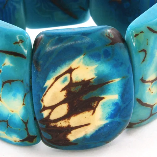 Miniatura 5 de Pulsera gruesa hecha de nuez de tagua orgánica, joyería de comercio justo hecha a mano para mujer