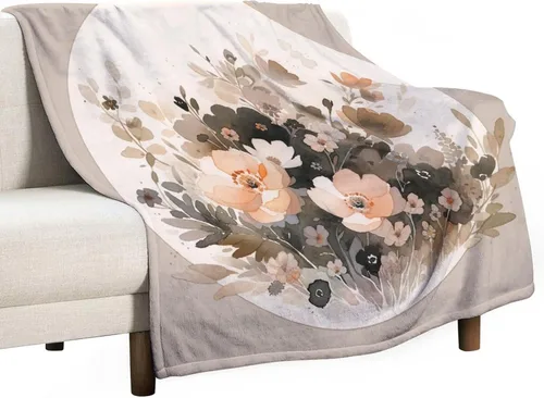 Miniatura 39 de Manta decorativa moderna de flores de acuarela, manta floral de primavera y verano, manta de 30 x 40 pulgadas, súper suave y acogedora para sofá
