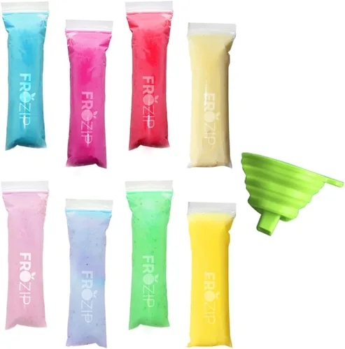 Tamaño Pequeño Frozip 125 Bolsas Desechables para Moldes de Polos de Hielo | Tubos de Congelador Libres de BPA con Sellos de Cremallera | Para