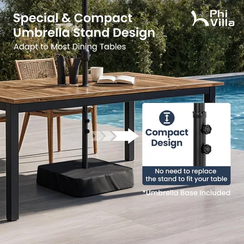 Miniatura 7 de PHI VILLA Sombrillas para patio al aire libre de 13 pies con base incluida, sombrilla rectangular de doble cara de 2 niveles para exteriores