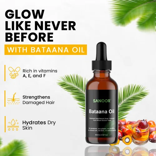 Miniatura 2 de SANOOR Aceite de batana africana, 100% puro y prensado en frío, fórmula orgánica de oasis de sabana para el cuidado del cabello, cuidado de la piel