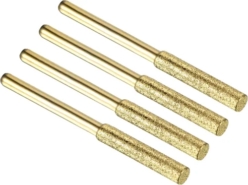 Miniatura 13 de PATIKIL Afilador de motosierra de diamante de 3/16 pulgadas, paquete de 4 unidades de afilar piedra de afilar herramienta de lijado de pulido, dorado
