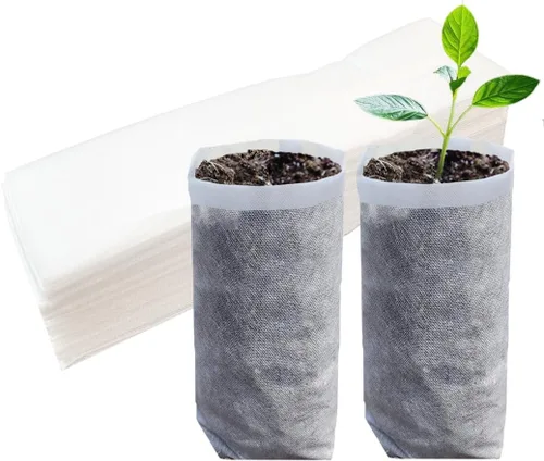 Miniatura 8 de Belit 50 piezas de 26 cm de alto bolsas de cultivo de vivero profundas, macetas de plantas no tejidas para el inicio de plantas enraizadas, Negro