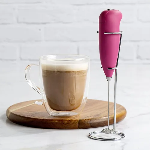 Miniatura 8 de Primula Espumador de leche con soporte, batidor de mano, espumador de bebidas, mini mezclador para café, frappe, a prueba de balas, matcha, expreso.