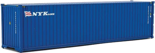 Miniatura 2 de Walthers SceneMaster HO Modelo a escala de líneas NYK (azul, blanco, rojo) Contenedor lateral corrugado Hi Cube de 40 pies, 949-8265