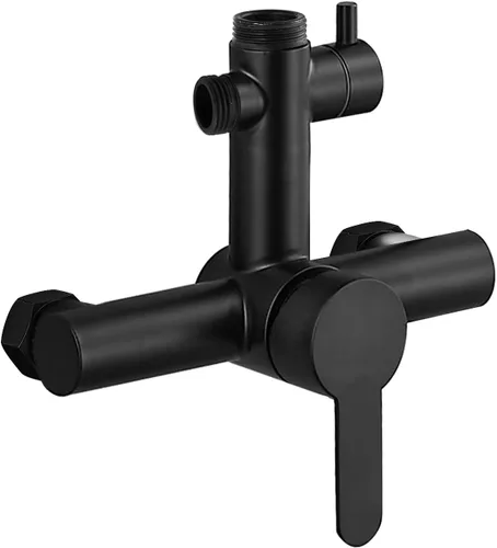 gotonovo Cuerpo de válvula principal de acero inoxidable SUS304 adecuado para accesorio de ducha al aire libre, mango único de dos funciones, negro
