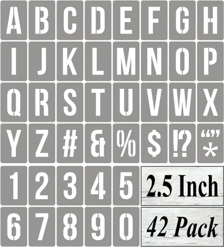 Miniatura 9 de Plantillas de letras del alfabeto de 12 pulgadas para pintar, paquete de 42 plantillas de letras y números con letreros para pintar sobre madera