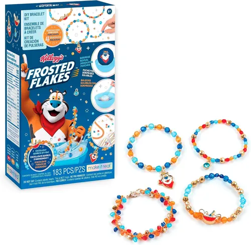 Miniatura 7 de Make It Real: Kellogg's Cerealsly Cute - Rice Krispies - Kit de pulsera de bricolaje, 178 piezas, dijes de Snap-Crackle-Pop, crea 4 pulseras