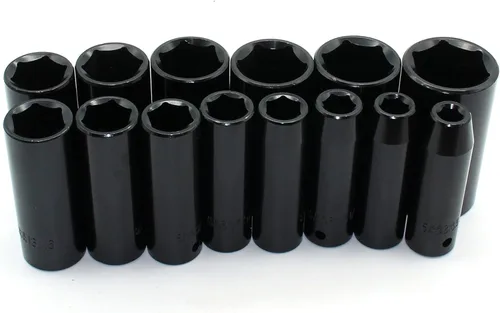 Miniatura 6 de TEMO Enchufe profundo de impacto Cr-V de 6 puntos y 1/2 pulgada de 1-1/4 pulgadas
