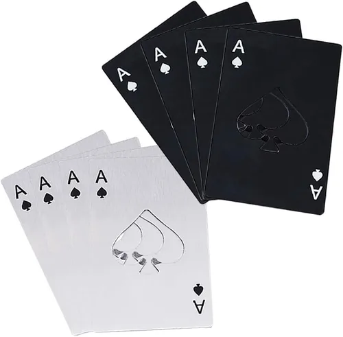 Miniatura 7 de Ace Of Spades - Abridor de botellas de acero inoxidable portátil, tamaño de tarjeta de crédito, abrelatas portátil de acero inoxidable