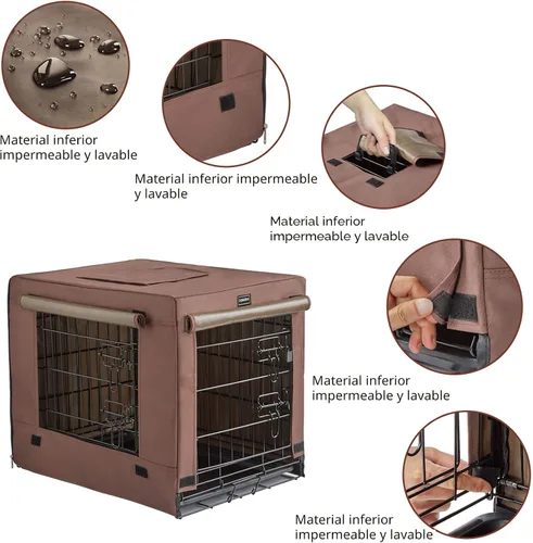 Miniatura 4 de DONORO Jaulas para Perros de Tamaño Pequeño para Interiores con Doble Puerta, Perreras y Casas para Cachorros y Gatos, Jaulas Plegables de Metal