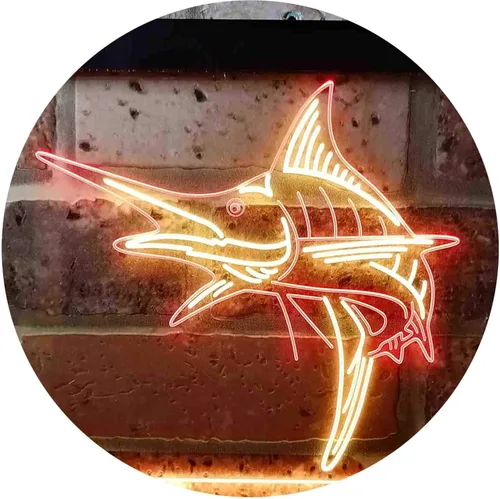 Miniatura 9 de ADVPRO Marlin Fish Room Man Cave Dual Color LED Neon Sign Blue & Red 12 x 8 Inches st6s32-i3723-br