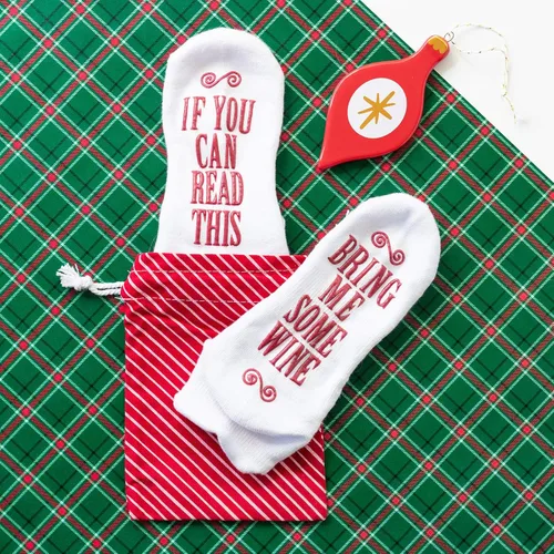 Miniatura 3 de Haute Soiree Calcetines novedosos para mujer, "If You Can Read This, Bring Me Some" - Talla única