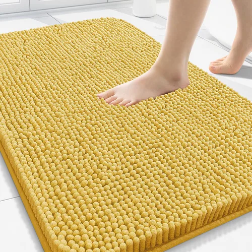 Miniatura 53 de Arotive Alfombras de baño de felpilla extrasuaves y absorbentes, de 24 x 16 pulgadas, lavables a máquina, parte trasera de goma antideslizante