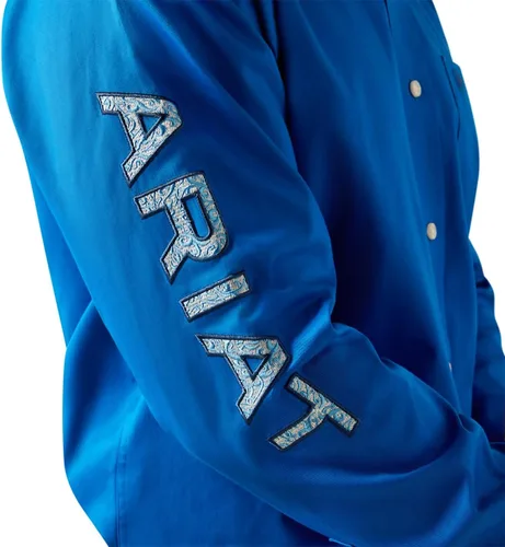 Miniatura 50 de Ariat Camisa de sarga con logotipo del equipo para hombre