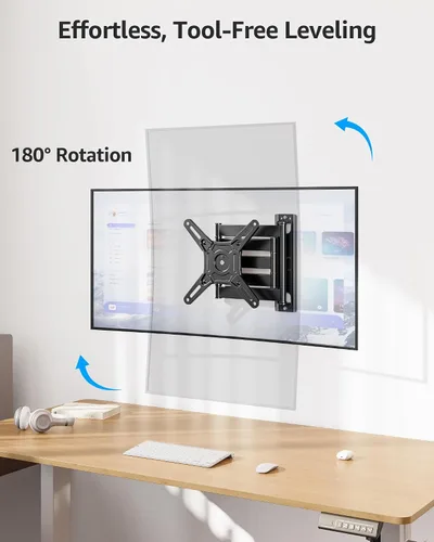 Miniatura 3 de MOUNTUP Soporte de pared para TV de movimiento completo para la mayoría de televisores de 13 a 42 pulgadas, brazo articulado de extensión de 21.7